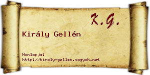 Király Gellén névjegykártya